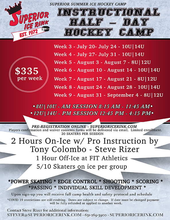Summer Hockey Camps Superior Ice Rink